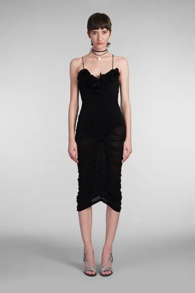 Magda Butrym Dress In Black Polyamide Polyester