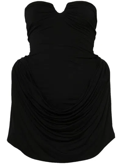 Magda Butrym Gathered Corset Jersey Minidress In ブラック