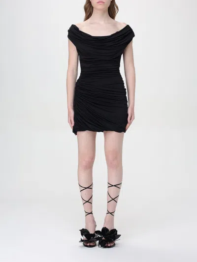 Magda Butrym Cowl-neck Draped Mini Dress In Black
