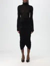 Magda Butrym Sheer High-neck Midi Dress In Schwarz
