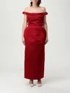 Magda Butrym Shoulder Neckline Fitted Midi Dress In Burgundy