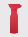 Magda Butrym Asymmetrical Midi Dress Back Slit In Red