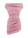 Magda Butrym Draped Cotton-blend Minidress In Pink
