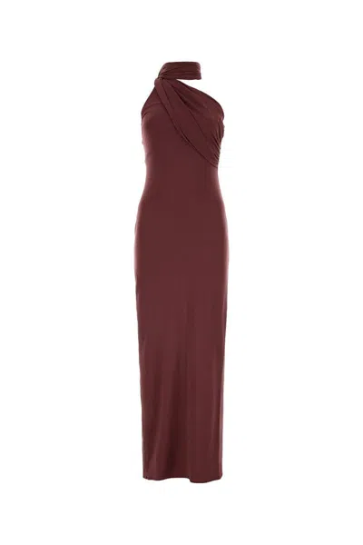 Magda Butrym Asymmetrical Scarf-detailed Dress In Purple