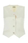 Magda Butrym Cotton Blend Vest With Adjustable Back Strap In White