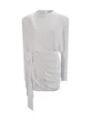 Magda Butrym Appliquéd Cutout Draped Jersey Mini Dress In White