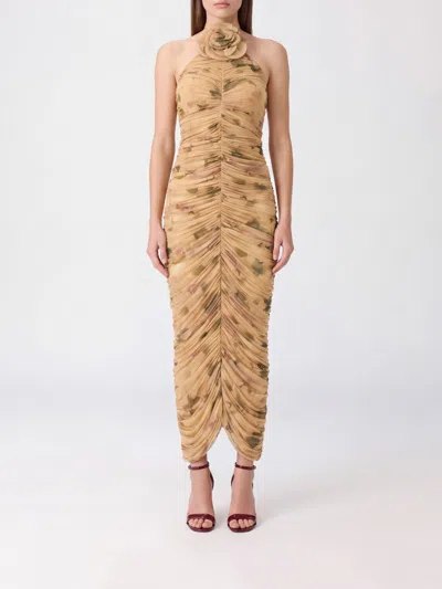 Magda Butrym Dress Woman Color Beige In Animal Print
