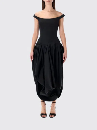 Magda Butrym Kleid Mit Falten In Black