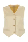 Magda Butrym Cotton Blend Vest With Adjustable Back Strap In Yellow