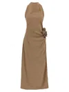 Magda Butrym Embellished Floral Halter Dress With Side Draping