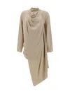 Magda Butrym Cape-effect Silk Blouse In Beige