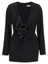 Magda Butrym Oversized Floral Embellished Silk-wool Dress