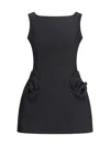 Magda Butrym Floral Embellished Scoop Neckline Sleeveless Dress In Black