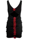 Magda Butrym Contrast Bandage Flower Dress In Black