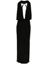 Magda Butrym Draped Stretch-satin Halterneck Gown In Black