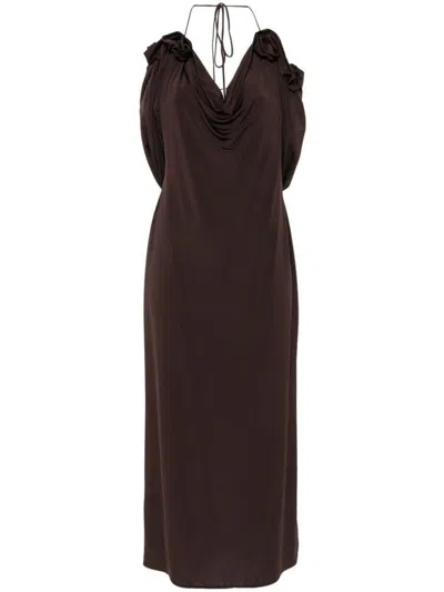 MAGDA BUTRYM MAGDA BUTRYM DRAPED COWL NECK MIDI DRESS