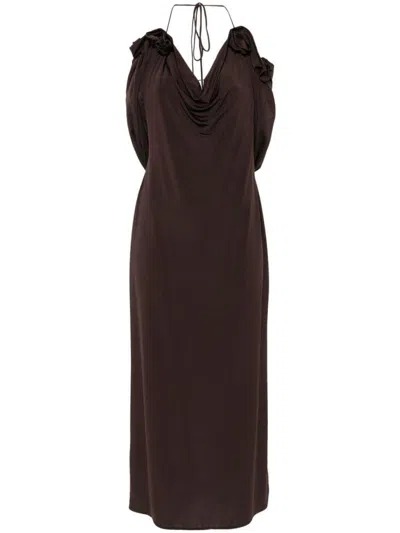 MAGDA BUTRYM MAGDA BUTRYM DRAPED COWL NECK MIDI DRESS