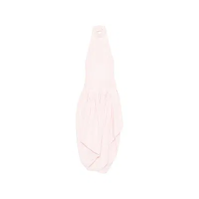 Magda Butrym Pleated Draped Silk Halterneck Midi Dress In Pink