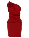 Magda Butrym Single Shoulder Draped Dress With Floral Embellishment