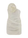 Magda Butrym Asymmetric Off-the-shoulder Silk Taffeta Dress In Neutral
