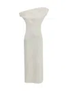 Magda Butrym Asymmetrical Midi Dress Back Slit In White
