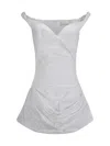 Magda Butrym Draped Cotton Mini Dress In White