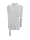 Magda Butrym Appliquéd Cutout Draped Jersey Mini Dress In White