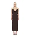 Magda Butrym Draped Cowl Neck Midi Dress In Black