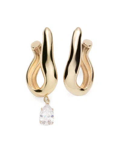 Magda Butrym Drop Crystal Wave Earrings In Gold