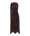 Magda Butrym One Shoulder Draped Floor-length Dress In Black