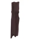 Magda Butrym Drop-waist Sheer Midi Dress In Brown