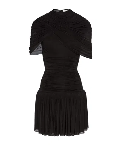 Magda Butrym Drop-waist Wrap Mini Dress In Black