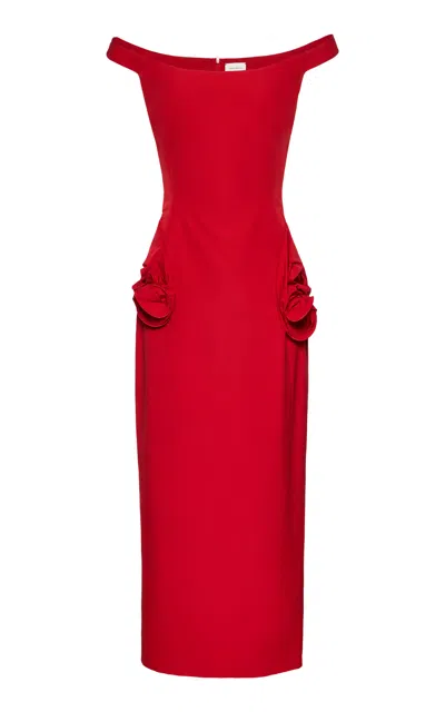 Magda Butrym Dropped Waist Silk Dress In Red