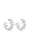 Magda Butrym Crystal Hoop Earrings Leaf Embellishments In Grey