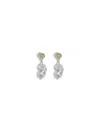 Magda Butrym Women Baroque Pearl Drop Earrings With A Rose Stud In Metallic