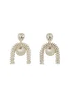 Magda Butrym Silver Colored Earrings With Pendant And Rhinestones In Silver