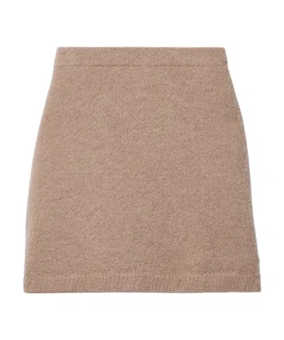 Magda Butrym Knitted Mini Skirt In Neutrals