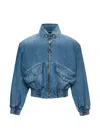 Magda Butrym Elasticated-hem Denim Jacket In Blue