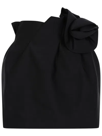Magda Butrym Elegant Wool And Silk Mini Skirt In Black