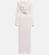 Magda Butrym Floral Shirred Gown In Cream