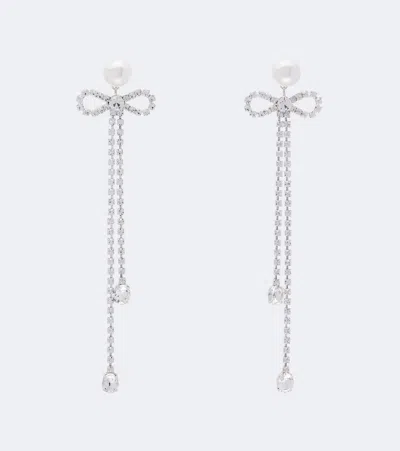 Magda Butrym Embellished Faux Pearl Drop Earrings In Metallic