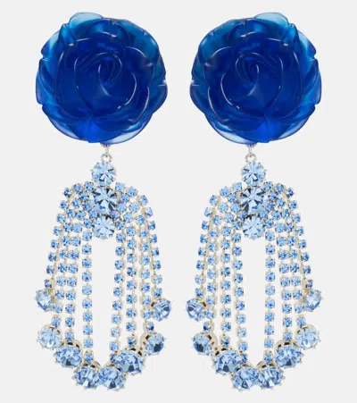 Magda Butrym Embellished Floral Drop Earrings In Blue