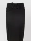 Magda Butrym Embellished Floral High-waisted Ruched Midi Skirt In Black