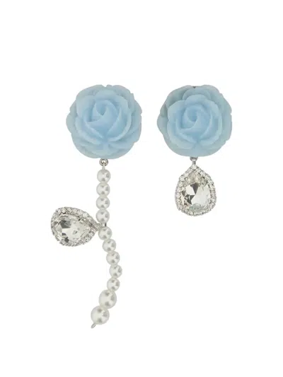 Magda Butrym Embellished Flower Drop Earrings In Blue