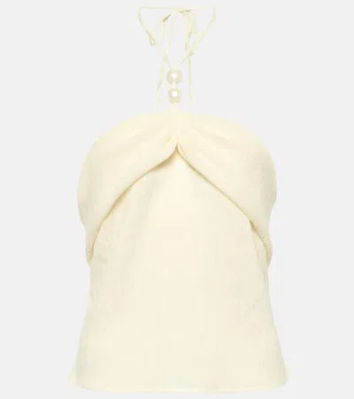 Magda Butrym Halterneck Crop Top In White