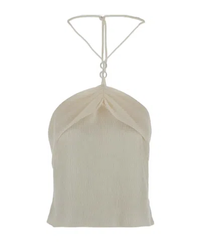 Magda Butrym Embellished Halterneck Tube Top In Neutral