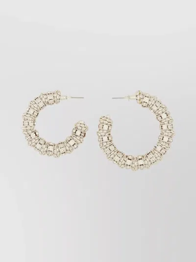 Magda Butrym Embellished Hoops Asymmetrical Hoop Earrings