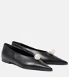 Magda Butrym Pearl-embellished Leather Ballet Flats In Black