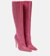 Magda Butrym Embellished Leather Knee-high Boots In Pink