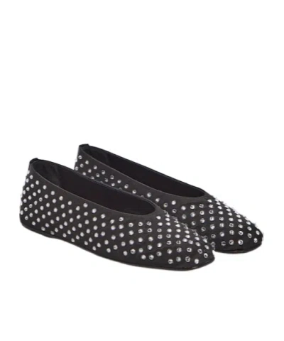Magda Butrym Embellished Satin Ballet Flats In Black